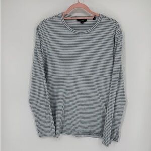 Vince Women's Long Sleeve Striped Neutral 100% Cotton Casual Size Large